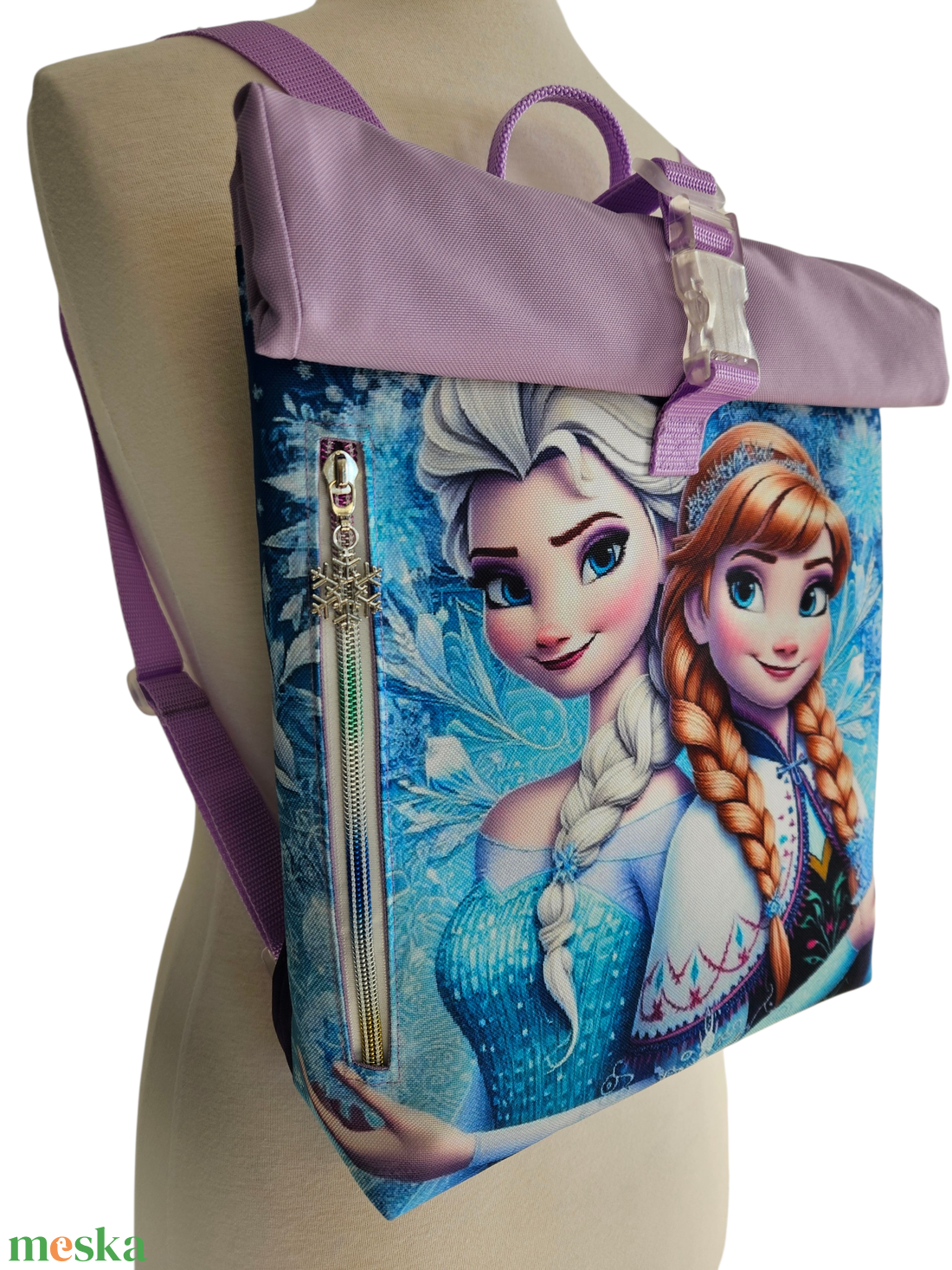 Egyedi jégvarázs roll-top hátizsák - táska & tok - hátizsák - roll top hátizsák - Meska.hu