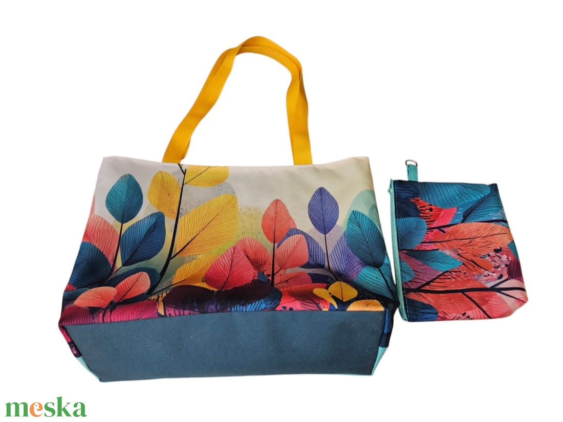 Összehajtható vízálló strandtáska/shopper hozzáillő neszivel - táska & tok - kézitáska & válltáska - nagy pakolós táska - Meska.hu