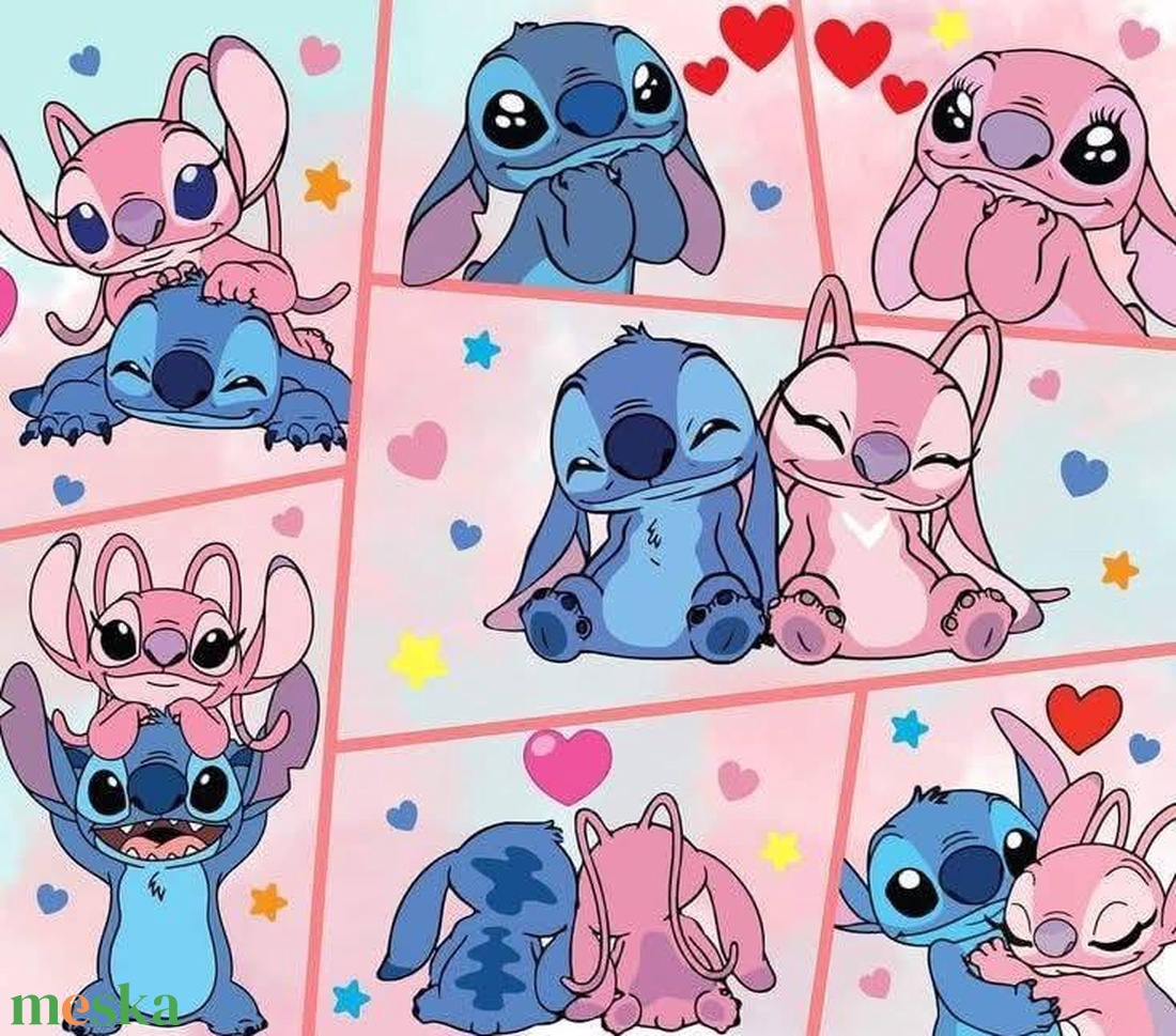 Stitch mintás vízálló tornazsák  - táska & tok - hátizsák - tornazsák, gymbag - Meska.hu