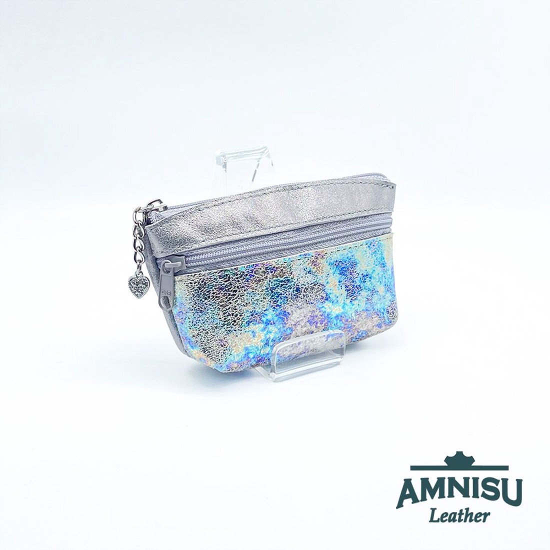 Ezüst - hologramos kettő cipzáras kulcstartó B1004 - táska & tok - kulcstartó & táskadísz - kulcstartó - Meska.hu