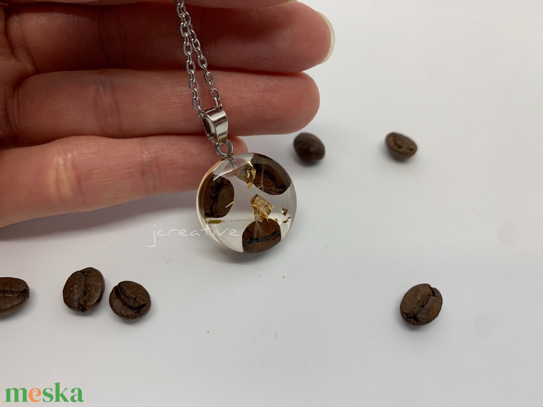 Kávébab epoxy medál - ékszer - nyaklánc - medálos nyaklánc - Meska.hu Kávébab epoxy medál - ékszer - nyaklánc - medálos nyaklánc - Meska.hu