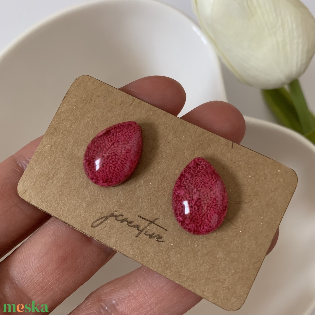 Pink csepp epoxy fülbevaló - ékszer - fülbevaló - pötty fülbevaló - Meska.hu Pink csepp epoxy fülbevaló - ékszer - fülbevaló - pötty fülbevaló - Meska.hu