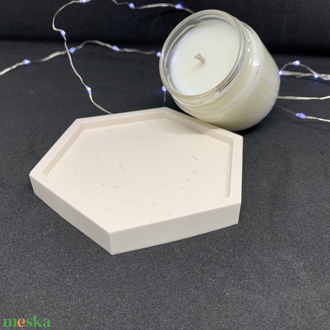 Dekorációs alátét és gyertya szett - karácsony - karácsonyi lakásdekoráció - karácsonyi illatgyertya, mécses - Meska.hu