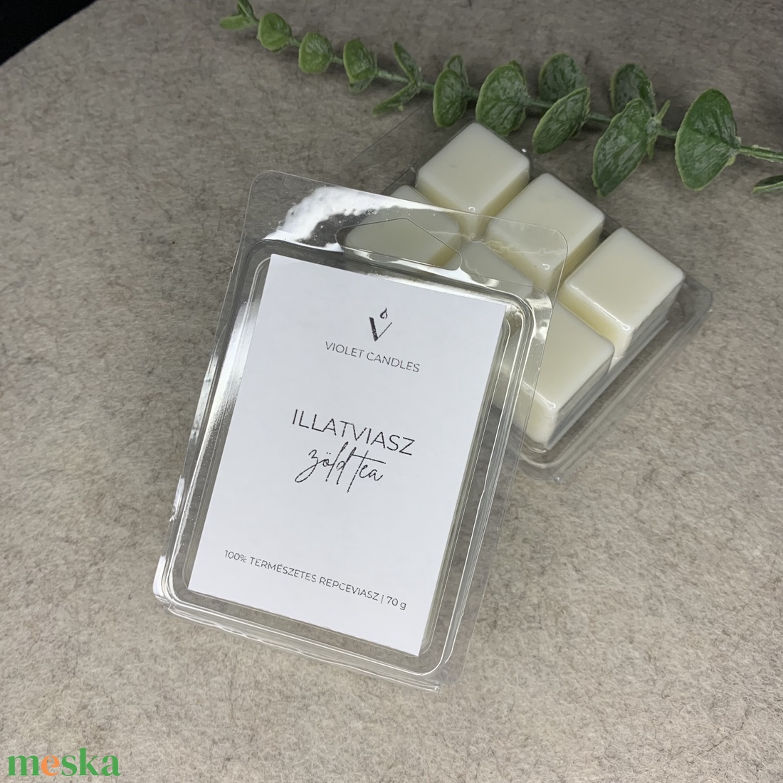 Zöld tea illatviasz - otthon & életmód - gyertya, illat, aroma - gyertya - Meska.hu