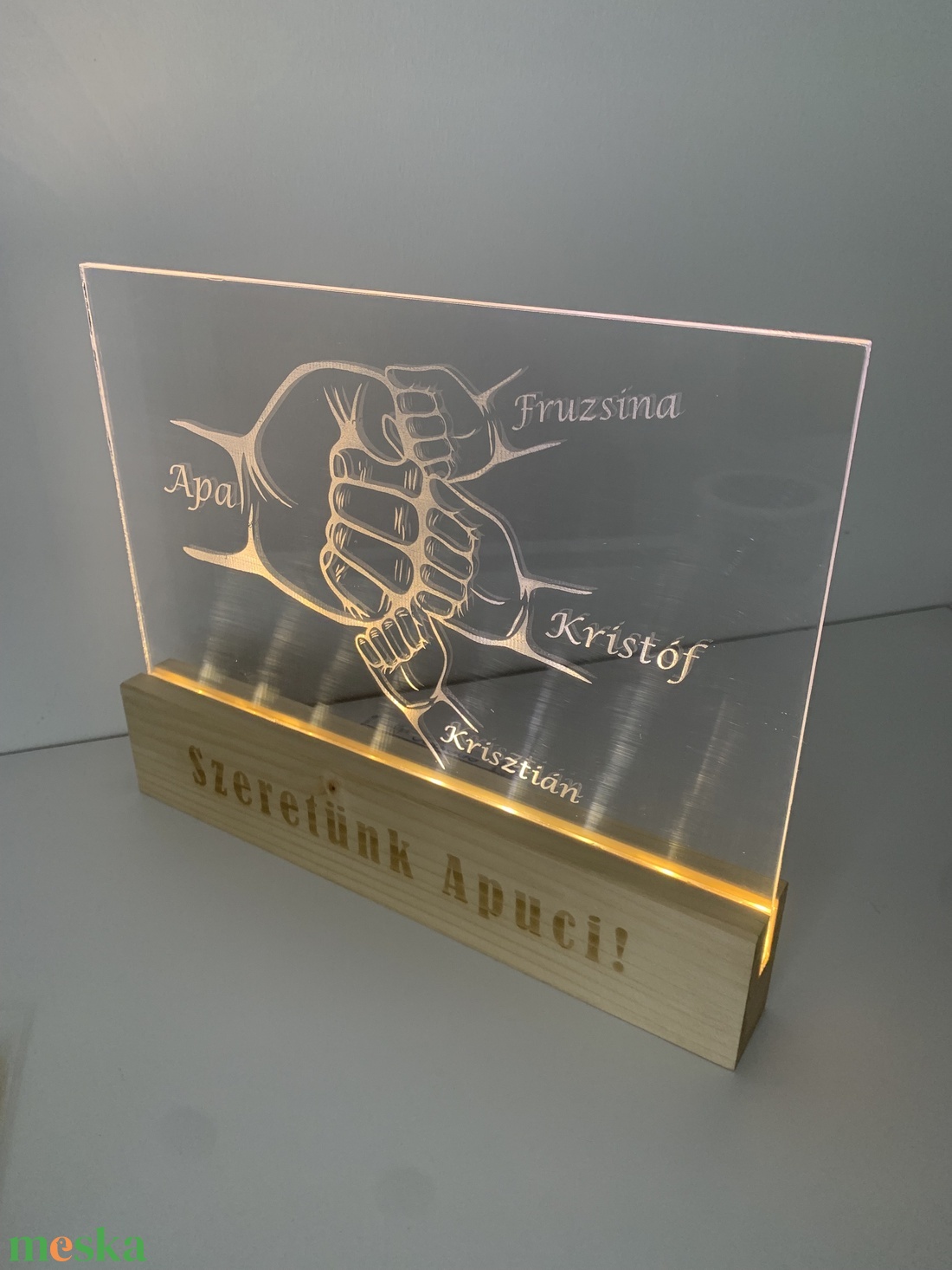 Világító LED lámpa - otthon & életmód - dekoráció - asztal és polc dekoráció - asztaldísz - Meska.hu