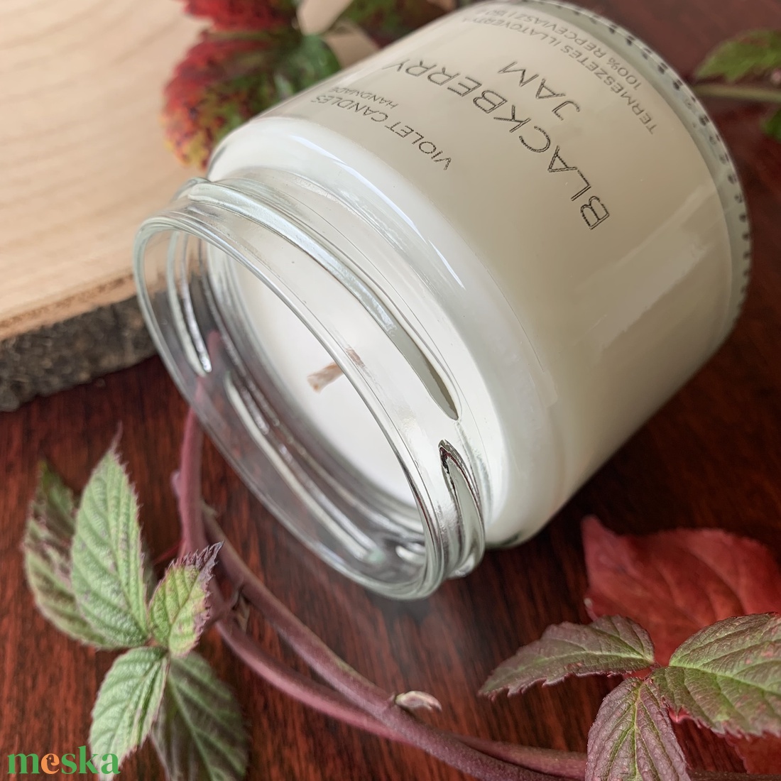 Szederlekvár illatgyertya  kézzel öntött repceviasz gyertya - otthon & életmód - gyertya, illat, aroma - gyertya - Meska.hu