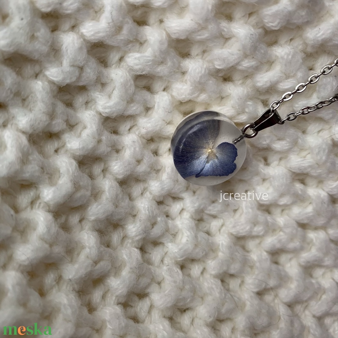 Valódi hortenzia virágos gyanta medál - ékszer - nyaklánc - medál - Meska.hu