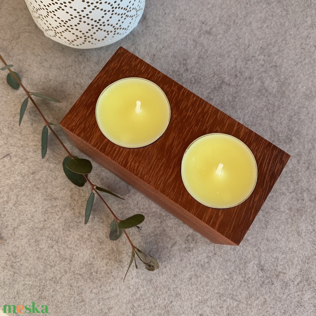Paduk Duo � kézműves fa mécsestartó - otthon & életmód - dekoráció - asztal és polc dekoráció - asztaldísz - Meska.hu