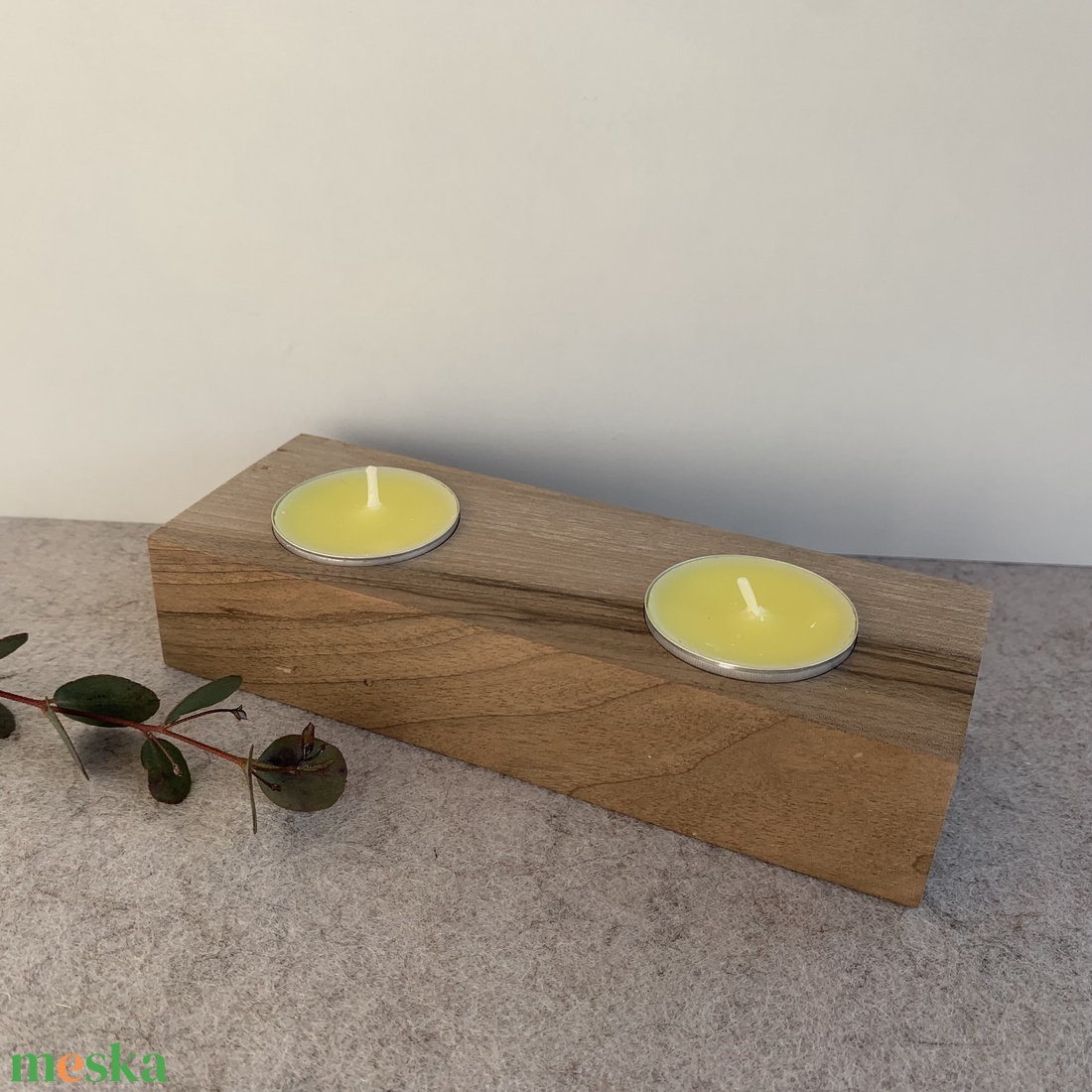 Dió Duo - kézműves fa mécsestartó - otthon & életmód - dekoráció - asztal és polc dekoráció - asztaldísz - Meska.hu