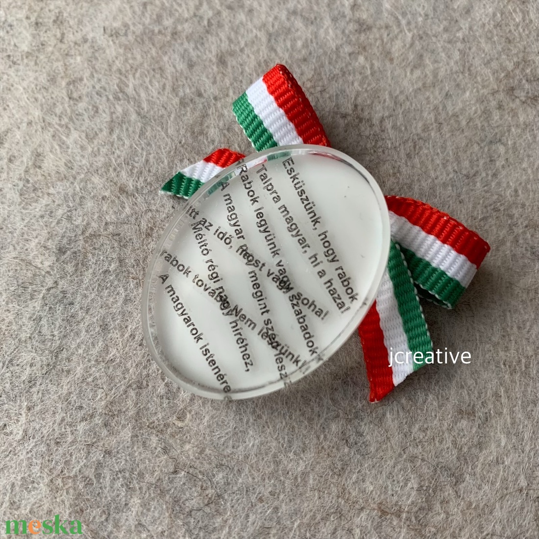 Nemzeti Dal idézetes kokárda - ékszer - kitűző és bross - Meska.hu
