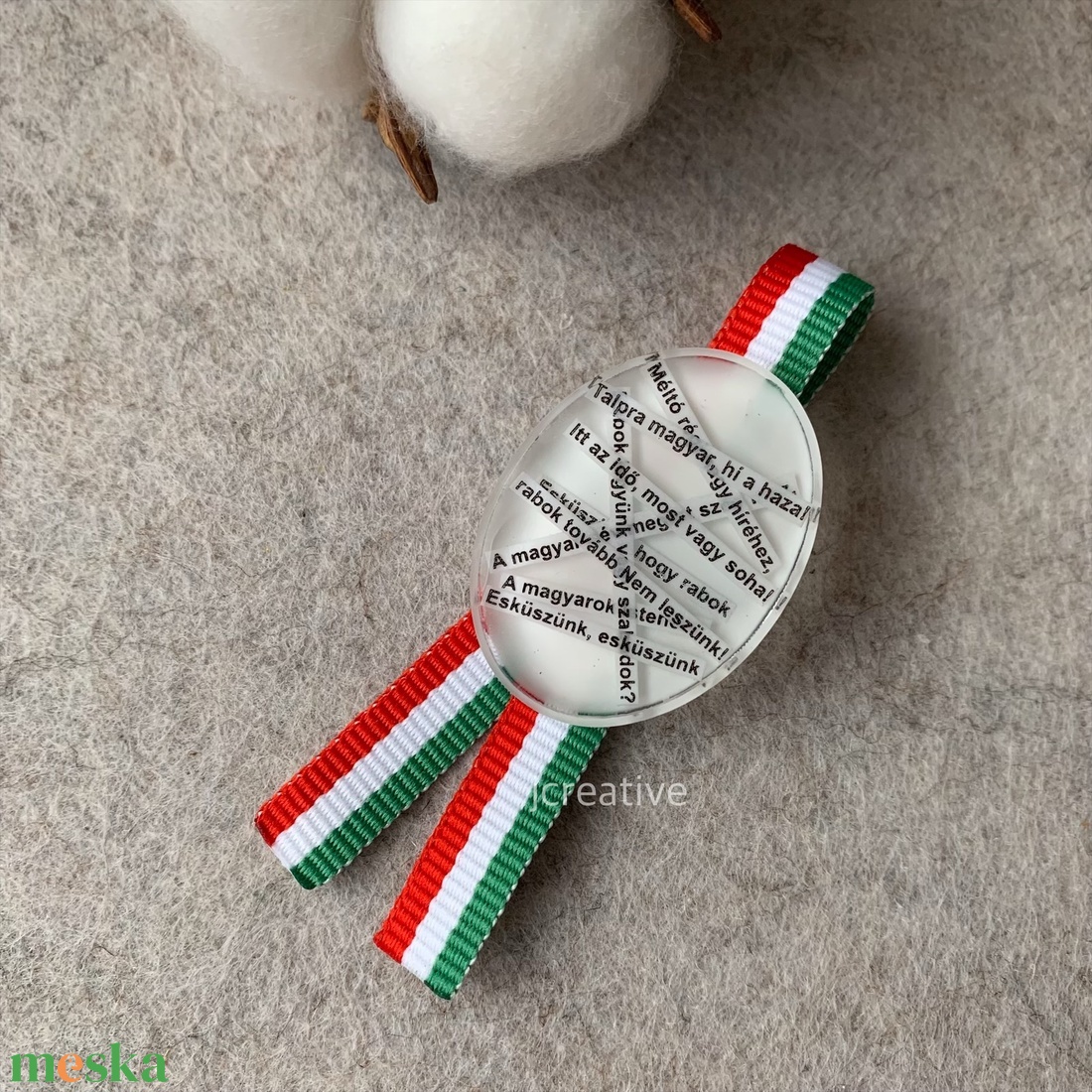 Nemzeti Dalos kokárda kitűző - ékszer - kitűző és bross - Meska.hu