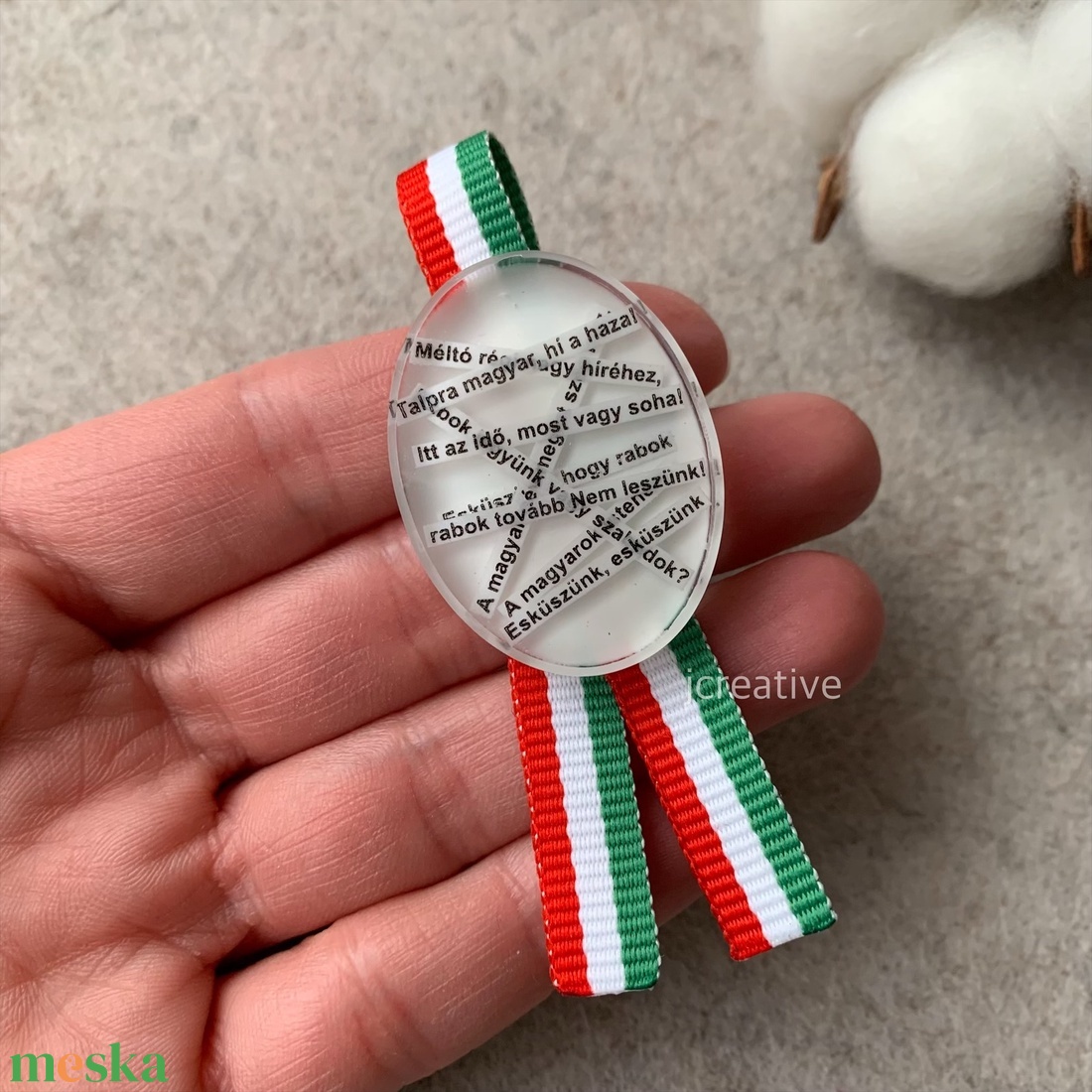 Nemzeti Dalos kokárda kitűző - ékszer - kitűző és bross - Meska.hu