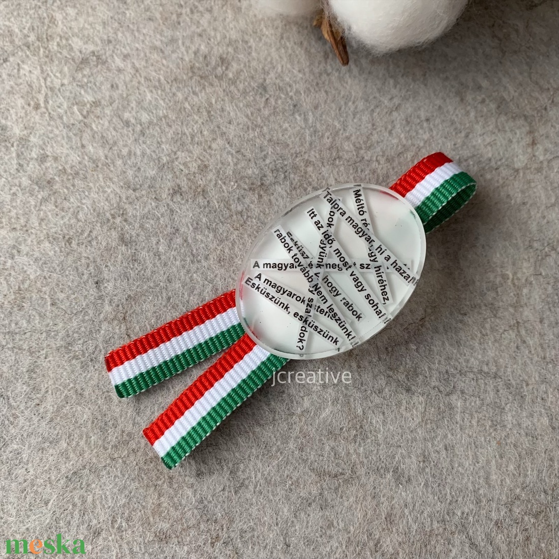 Nemzeti Dalos kokárda kitűző - ékszer - kitűző és bross - Meska.hu