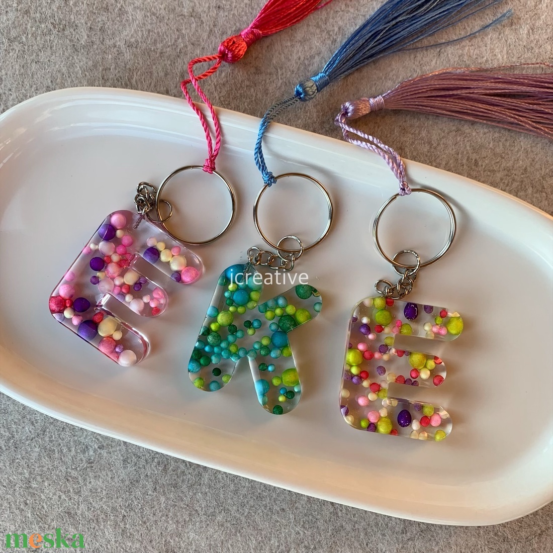 Színes cukorka hatású betű kulcstartók - táska & tok - kulcstartó & táskadísz - kulcstartó - Meska.hu