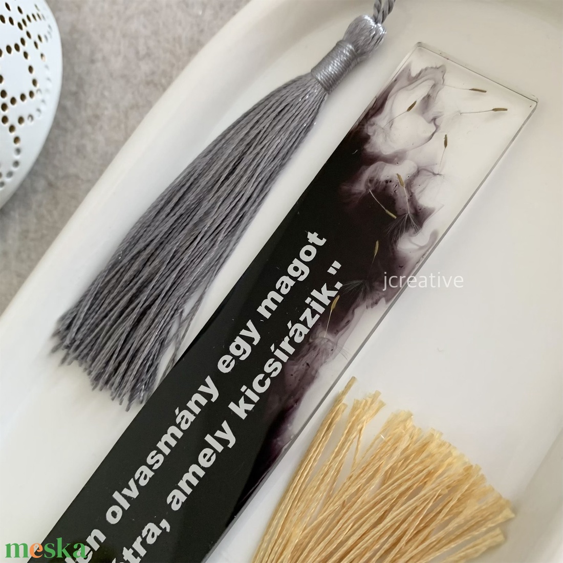 Pitypang magos könyvjelző � idézettel, kézműves ajándék - otthon & életmód - dekoráció - asztal és polc dekoráció - könyvszobor - Meska.hu