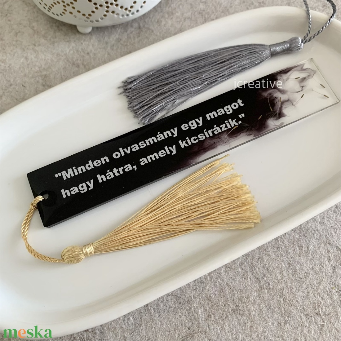 Pitypang magos könyvjelző � idézettel, kézműves ajándék - otthon & életmód - dekoráció - asztal és polc dekoráció - könyvszobor - Meska.hu