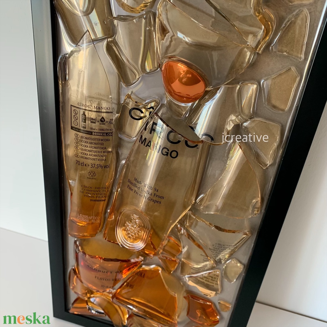 Egyedi epoxy falikép tört üvegből � CÎROC Mango design - otthon & életmód - dekoráció - fali és függő dekoráció - falra akasztható dekor - Meska.hu