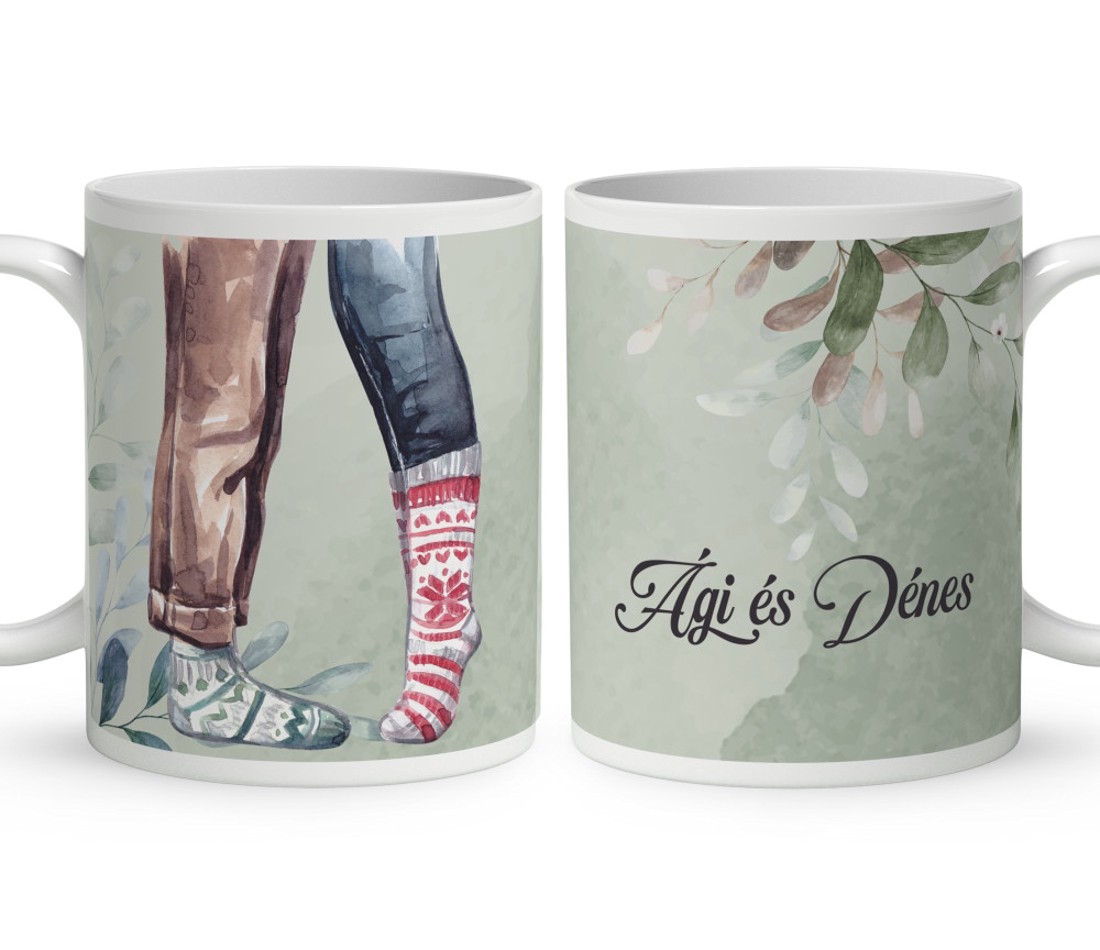 Névvel kérhető - Forró szívek, hideg lábak mintás bögre - otthon & életmód - konyhafelszerelés, tálalás - tálalás - bögre & csésze - Meska.hu