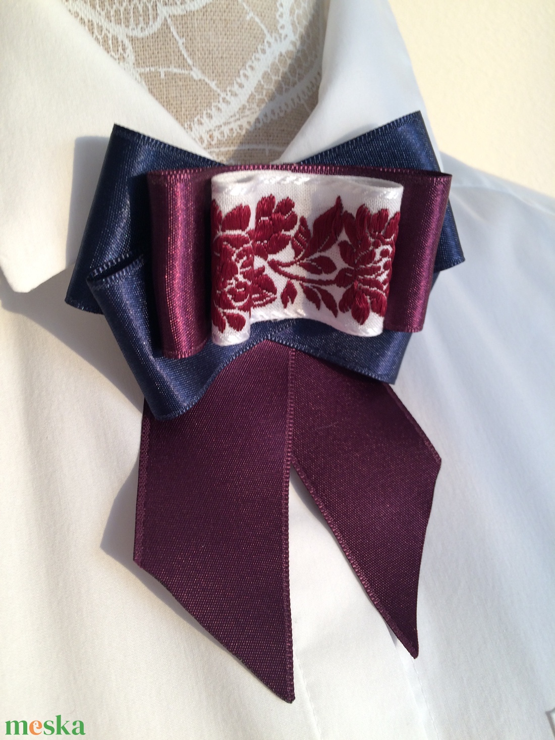  Selyem masni kitűző - ékszer - kitűző és bross - Meska.hu