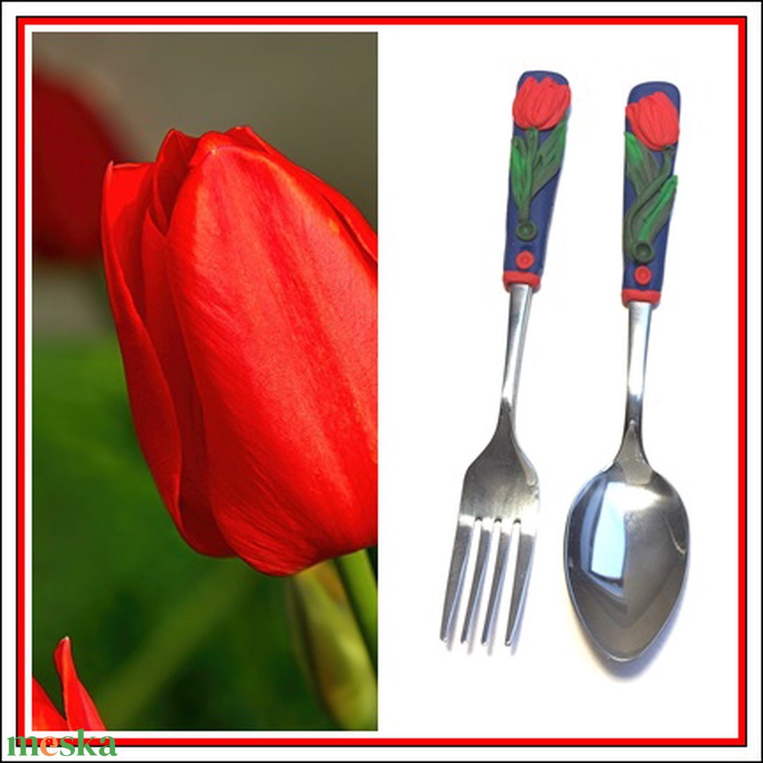 Tulipános évőeszköz szett - otthon & életmód - konyhafelszerelés, tálalás - tálalás - kanál & villa - Meska.hu Tulipános évőeszköz szett - otthon & életmód - konyhafelszerelés, tálalás - tálalás - kanál & villa - Meska.hu