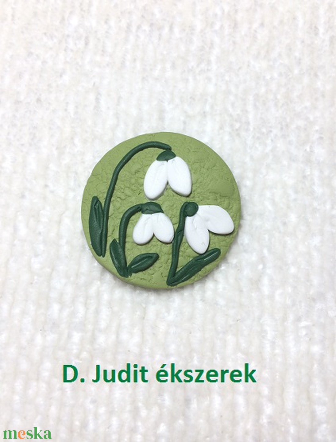 Hóvirág kitűző - ékszer - kitűző és bross - Meska.hu