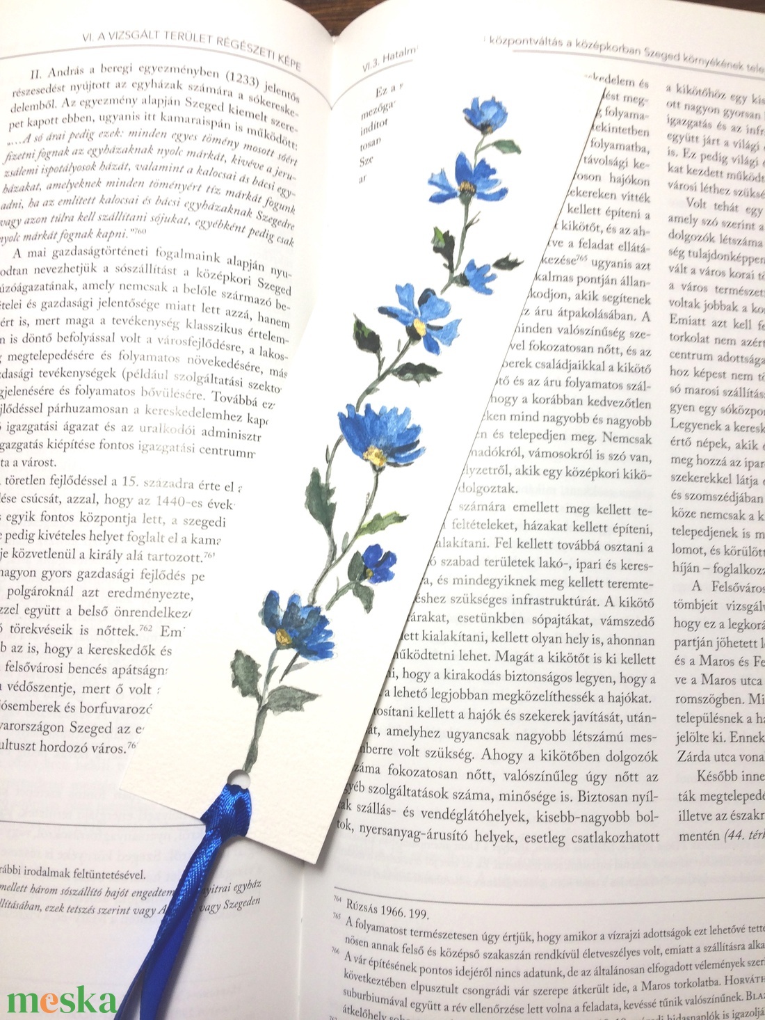 Búzavirág akvarell festmény könyvjelző - könyv & zene - könyvjelző - Meska.hu