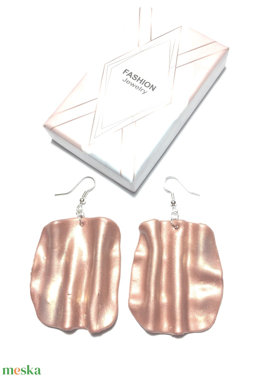 Rosegold hullámos - ékszer - fülbevaló - lógó fülbevaló - Meska.hu Rosegold hullámos - ékszer - fülbevaló - lógó fülbevaló - Meska.hu