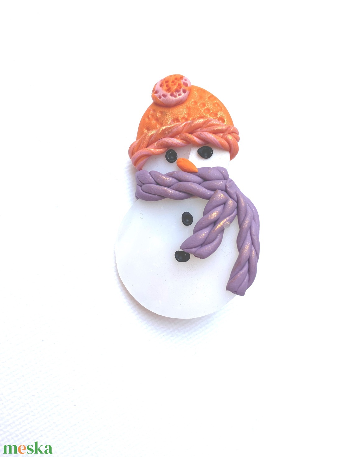 hóember kitűző 3. - ékszer - kitűző és bross - Meska.hu