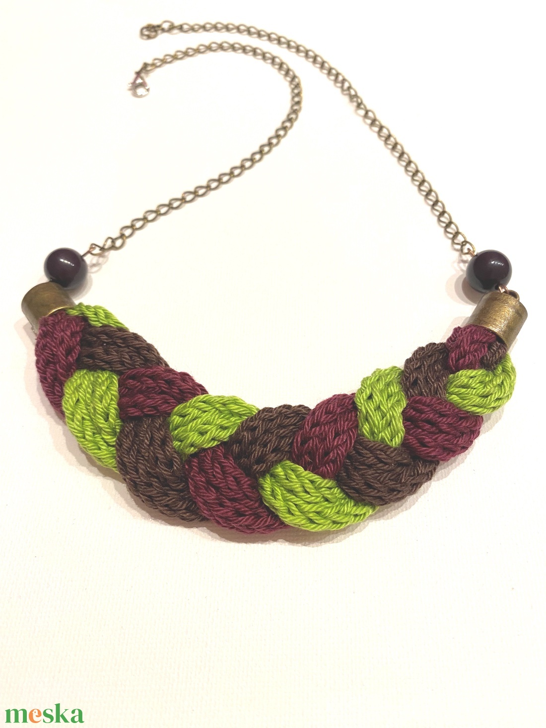 Kivi-barna-lila - ékszer - nyaklánc - medál nélküli nyaklánc - Meska.hu