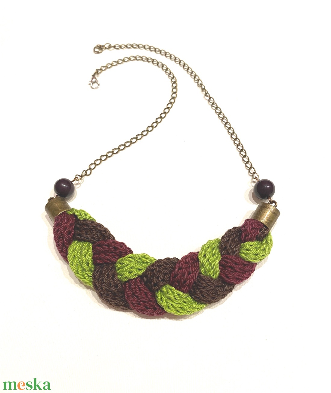 Kivi-barna-lila - ékszer - nyaklánc - medál nélküli nyaklánc - Meska.hu