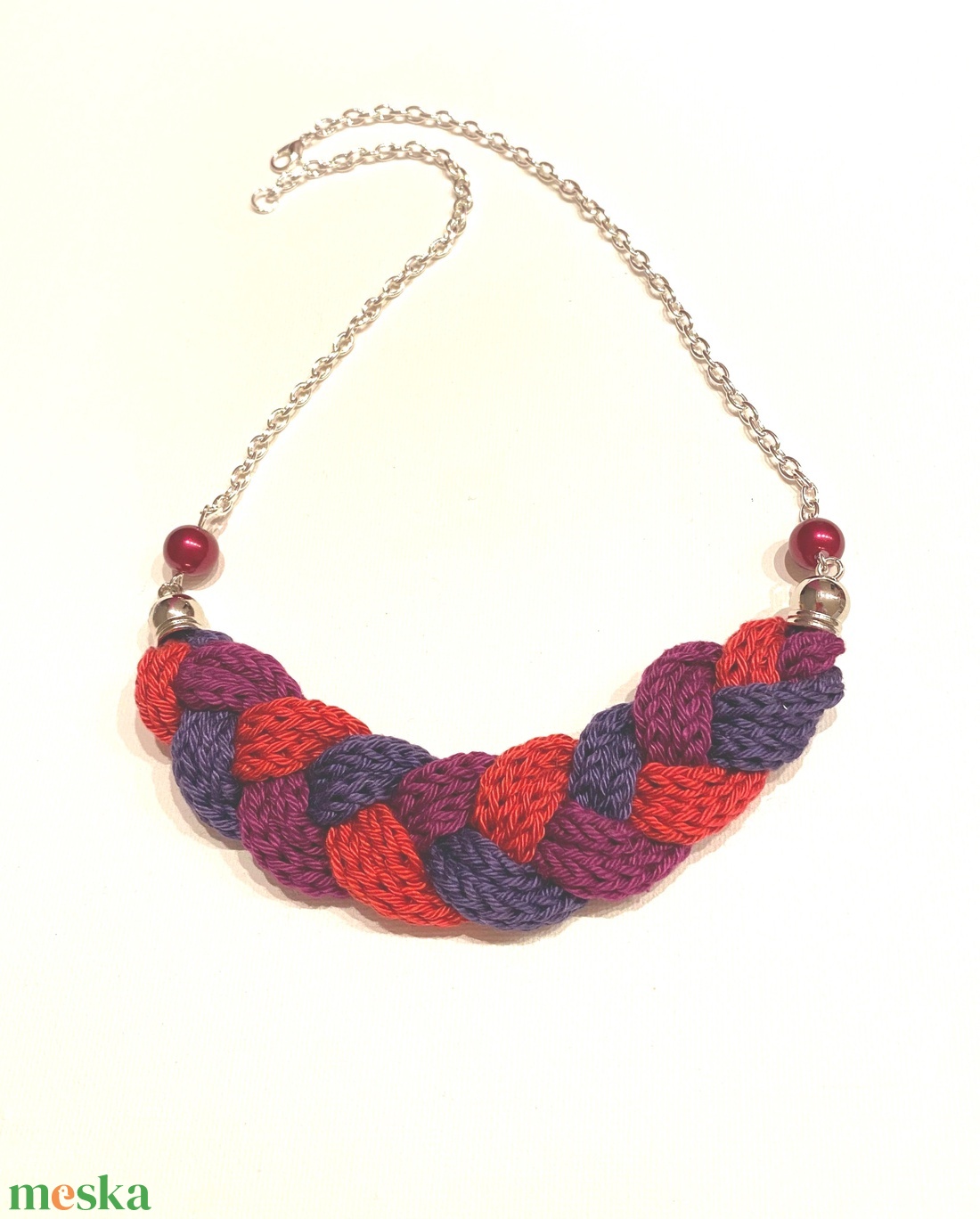 Burgundi,piros, lila - ékszer - nyaklánc - medál nélküli nyaklánc - Meska.hu