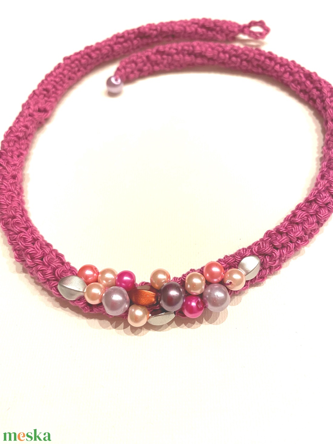 Pink - ékszer - nyaklánc - gyöngyös nyaklánc - Meska.hu