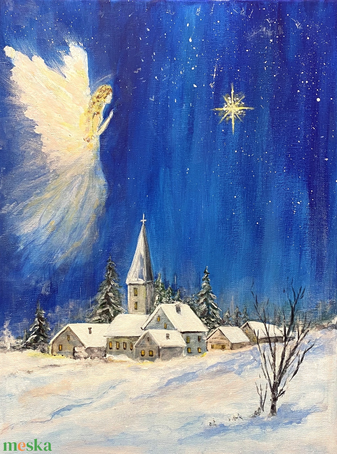 Angyali üdvözlet festmény - művészet - festmény - akril - Meska.hu