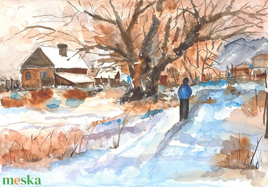 Hazafelé - művészet - festmény - akvarell - Meska.hu