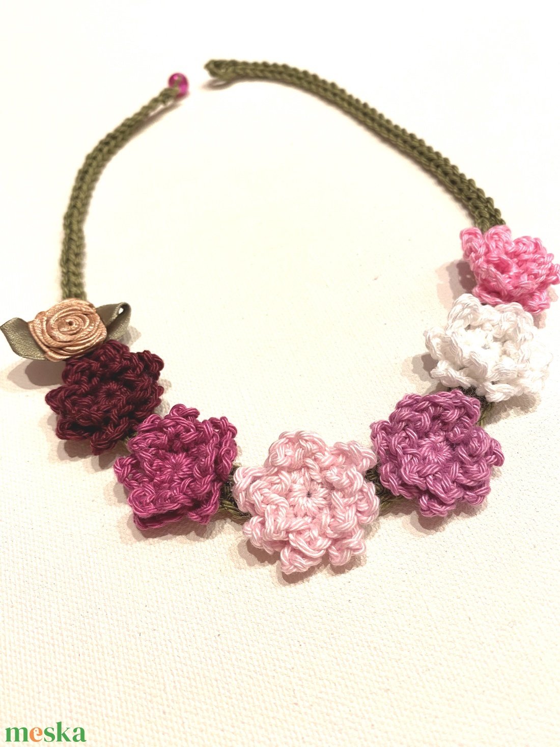 Rózsaszín árnyalatok - ékszer - nyaklánc - statement nyaklánc - Meska.hu
