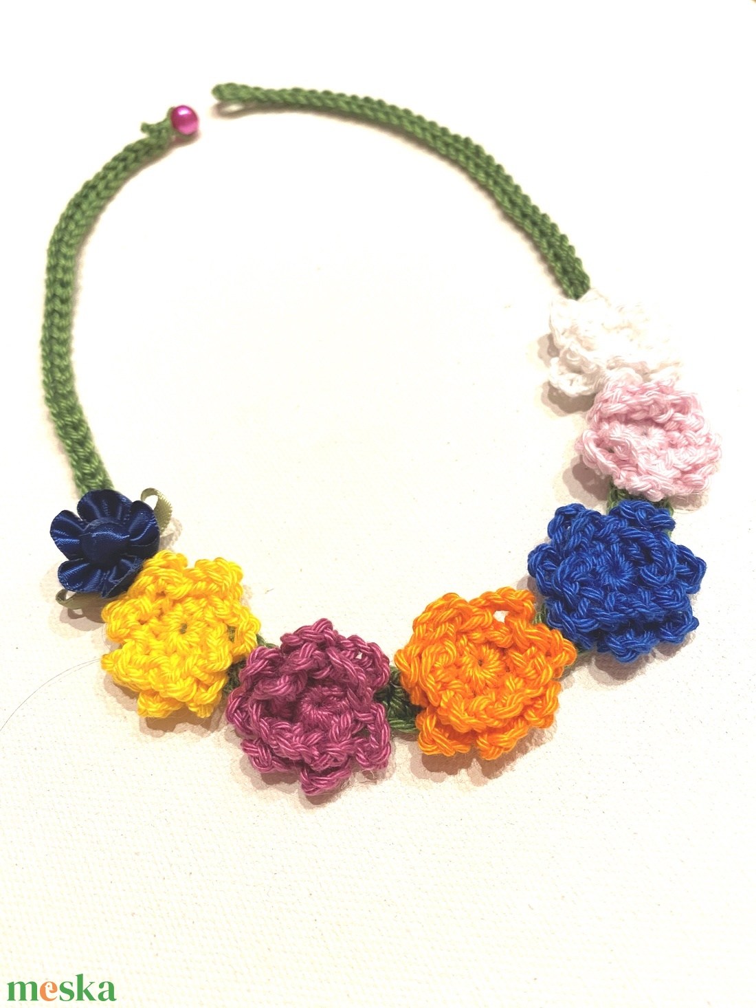 Színes virágos - ékszer - nyaklánc - statement nyaklánc - Meska.hu