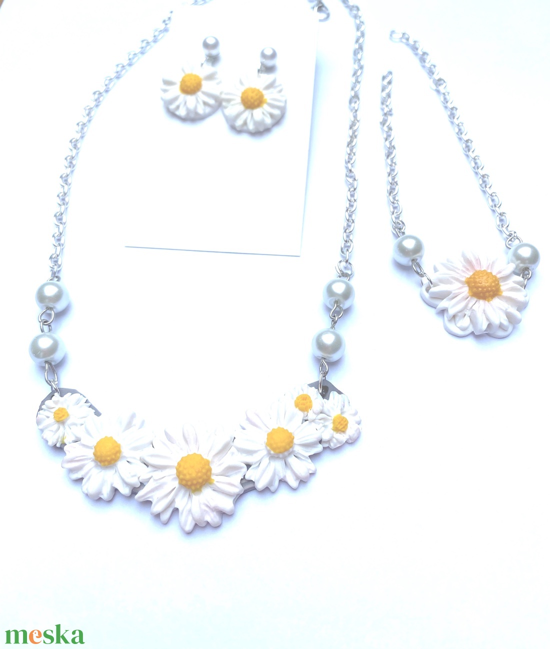 Százszorszép ékszerszett - ékszer - ékszerszett - Meska.hu