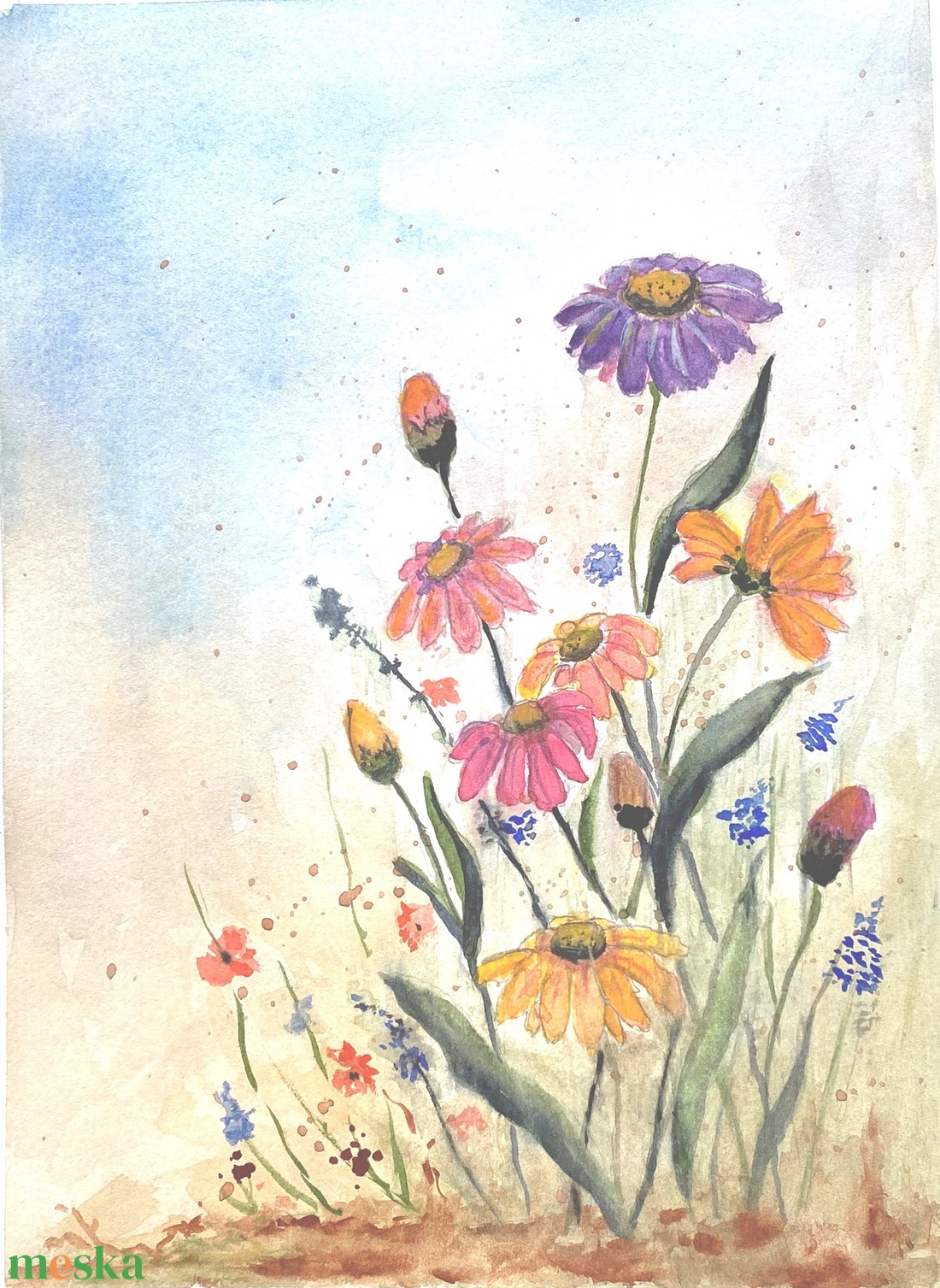 Mezei virágok - művészet - festmény - akvarell - Meska.hu