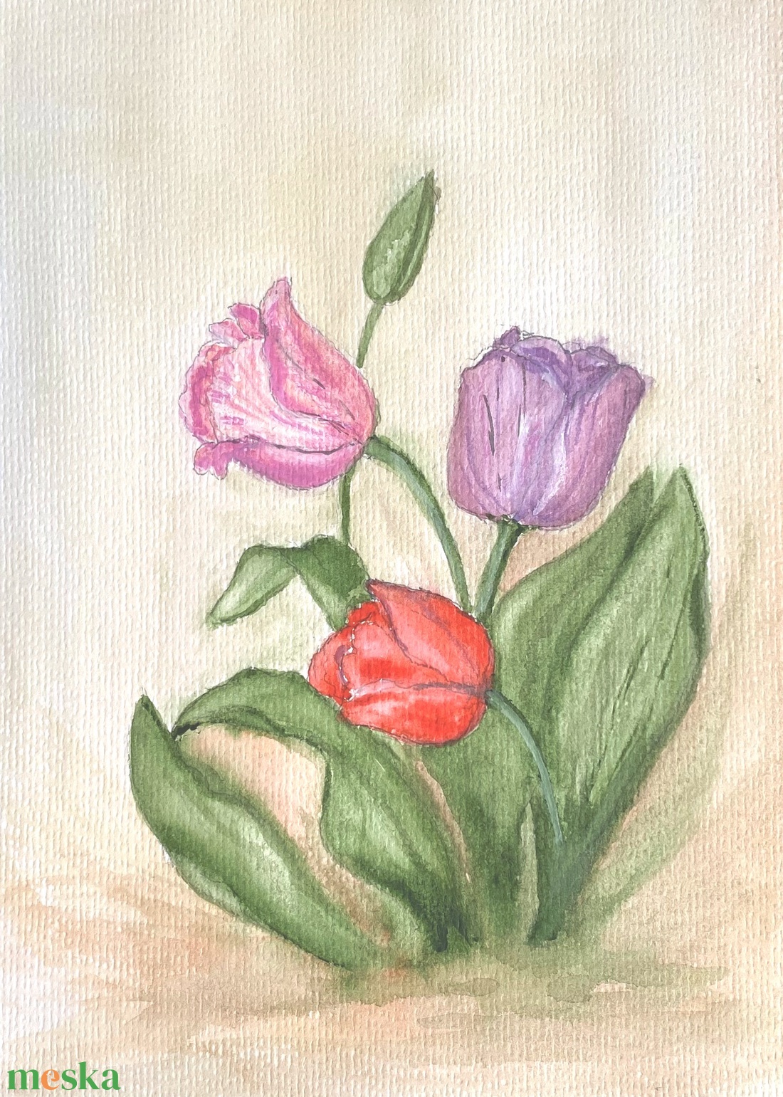 Tulipánok akvarell - művészet - festmény - akvarell - Meska.hu