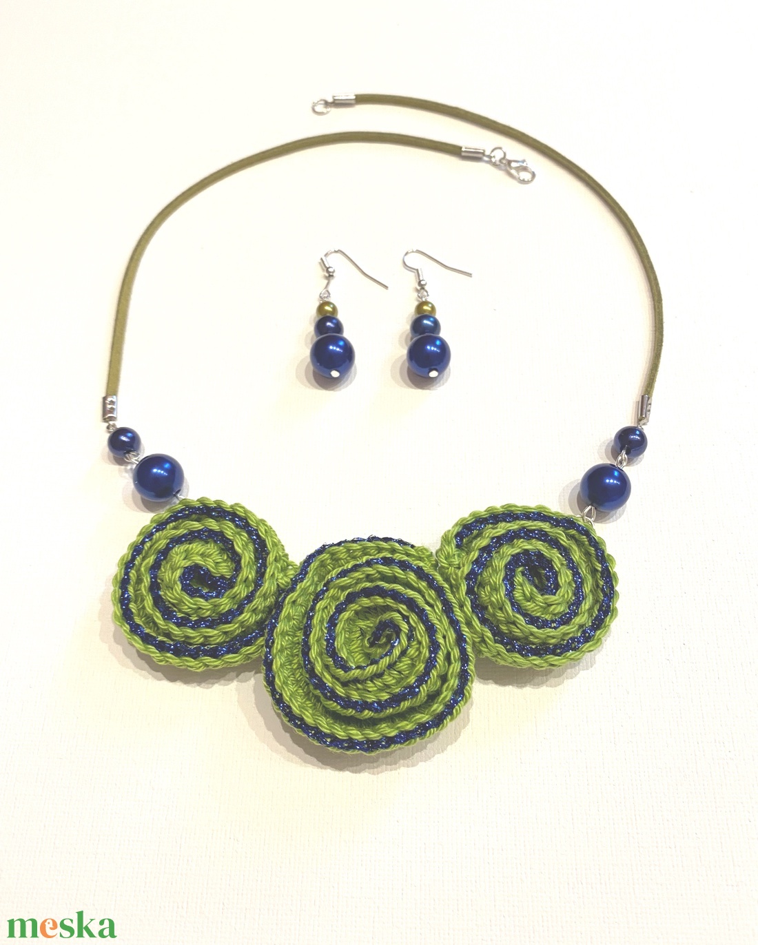 Zöld tekervény - ékszer - ékszerszett - Meska.hu