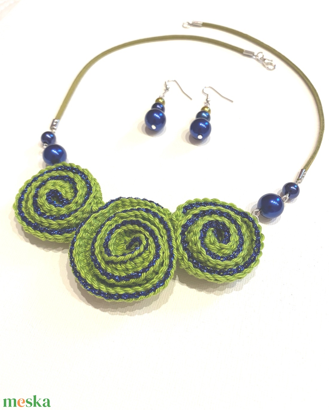 Zöld tekervény - ékszer - ékszerszett - Meska.hu