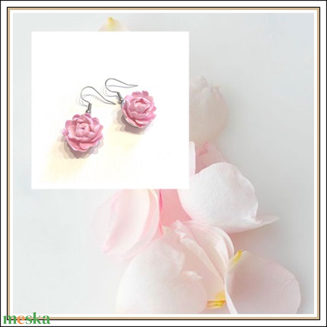 Bazsarózsa - ékszer - fülbevaló - lógó fülbevaló - Meska.hu