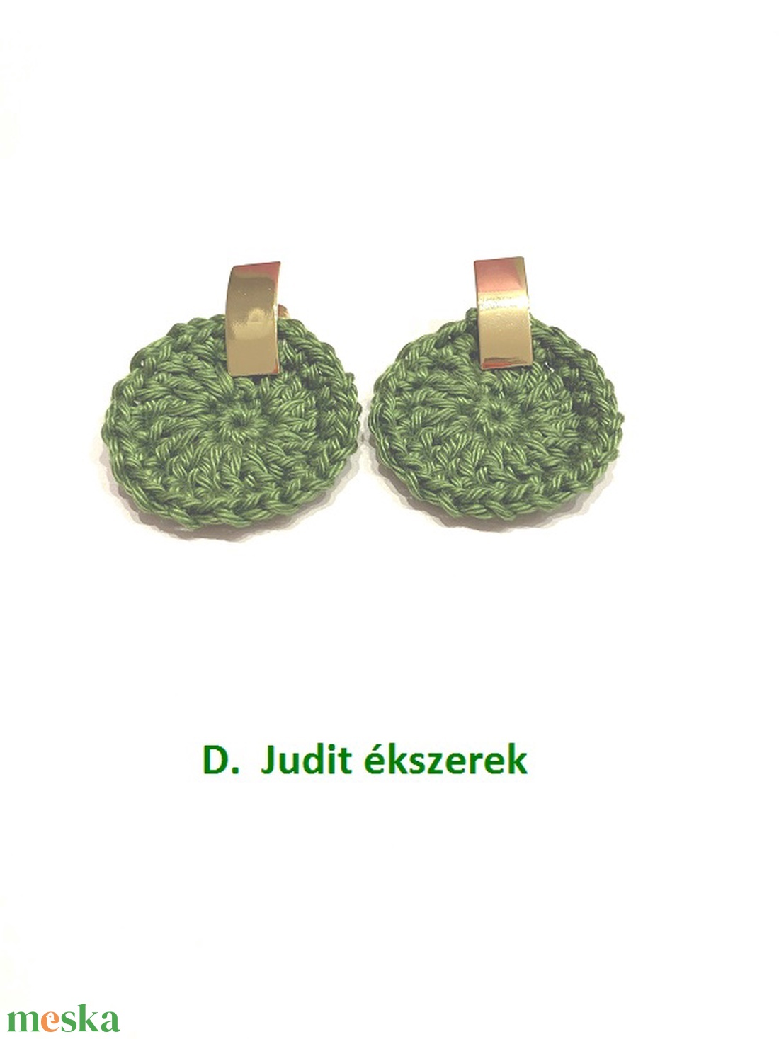 Zöld arannyal - ékszer - fülbevaló - lógós kerek fülbevaló - Meska.hu