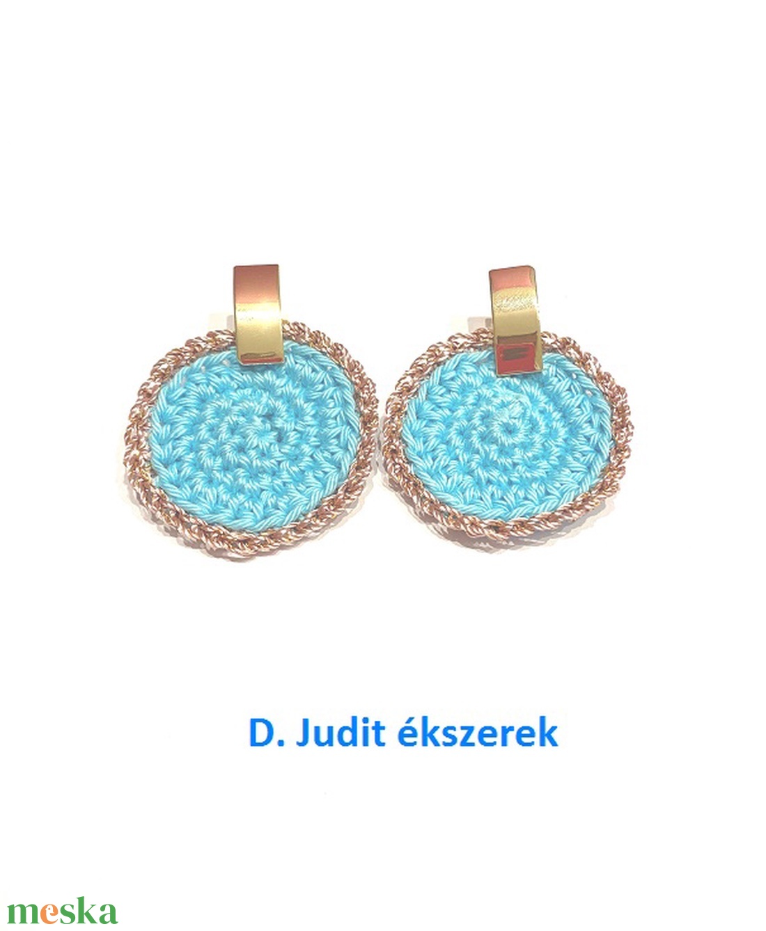 Kék arannyal - ékszer - fülbevaló - lógós kerek fülbevaló - Meska.hu