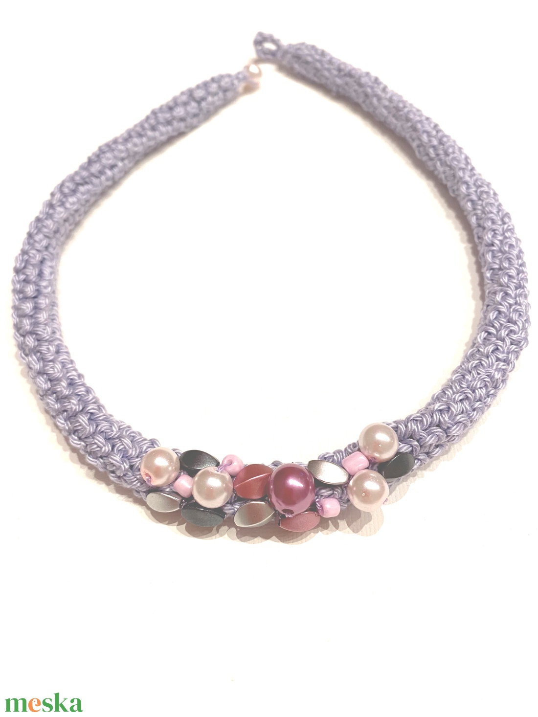 Lilaakác - ékszer - nyaklánc - gyöngyös nyaklánc - Meska.hu