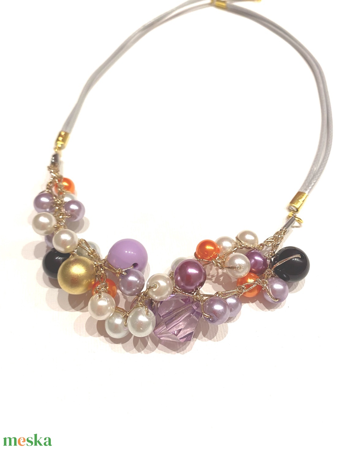 Tavaszi zsongás - ékszer - nyaklánc - gyöngyös nyaklánc - Meska.hu