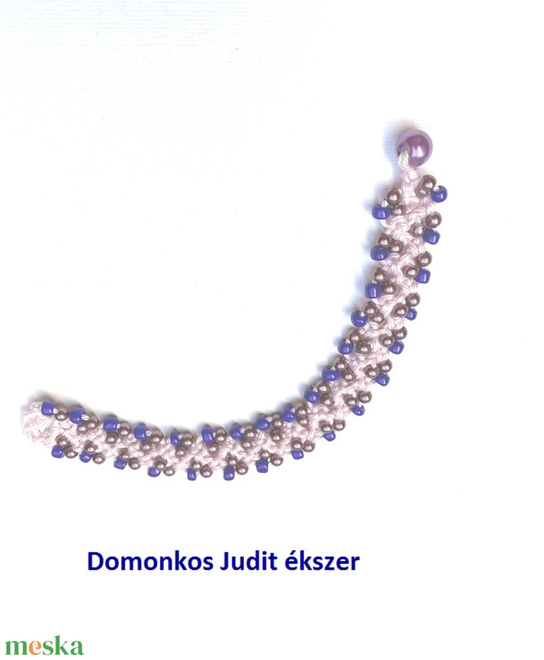 Rózsaszín gyöngyös karkötő - ékszer - karkötő - gyöngyös karkötő - Meska.hu