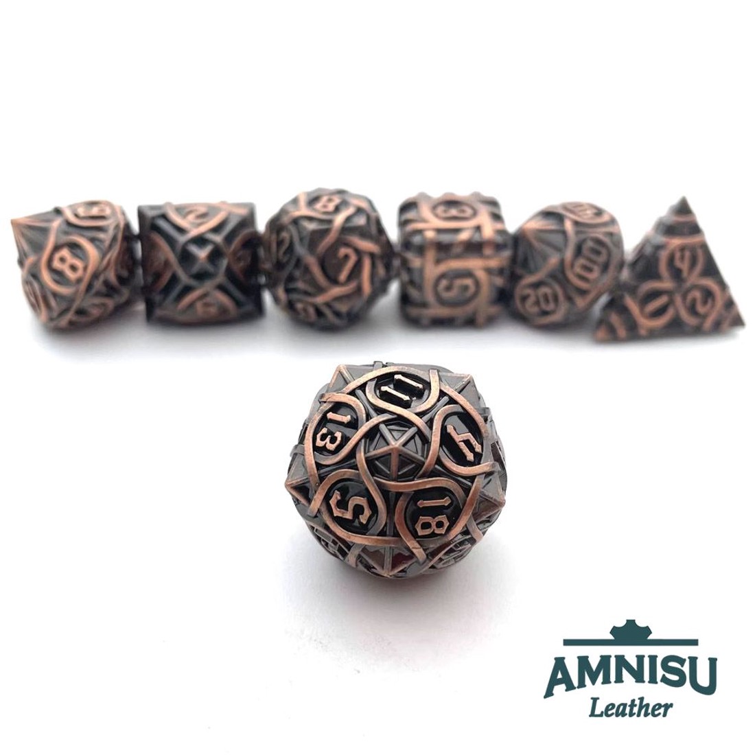 Fekete - réz mintás fém kockaszett - játék & sport - szerepjáték - Meska.hu