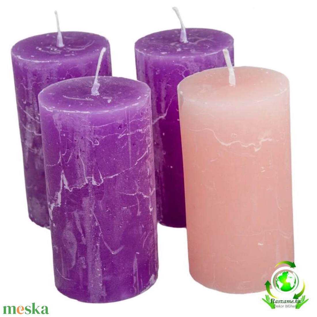 Rusztikus gyertya 50 x 90 mm - 3lila 1 rózsaszín - kellékek & szerszámok - vegyes alapanyag - Meska.hu Rusztikus gyertya 50 x 90 mm - 3lila 1 rózsaszín - kellékek & szerszámok - vegyes alapanyag - Meska.hu