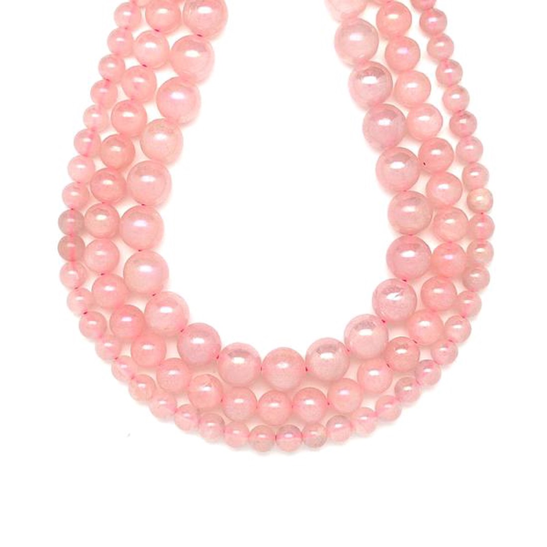Rózsakvarc aura golyó 8-9mm  ékszerkészítő alapanyag (füzér) - kellékek & szerszámok - ásvány alapanyag - ásványfüzér - Meska.hu
